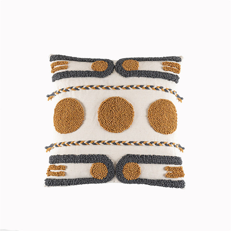 Indian Hand-tufted Cushion Cover