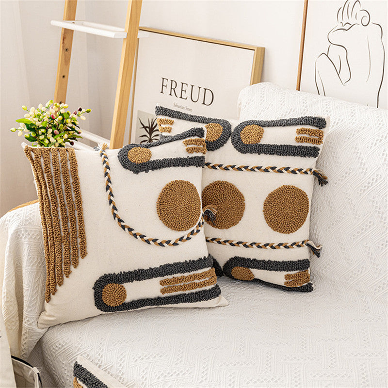 Indian Hand-tufted Cushion Cover